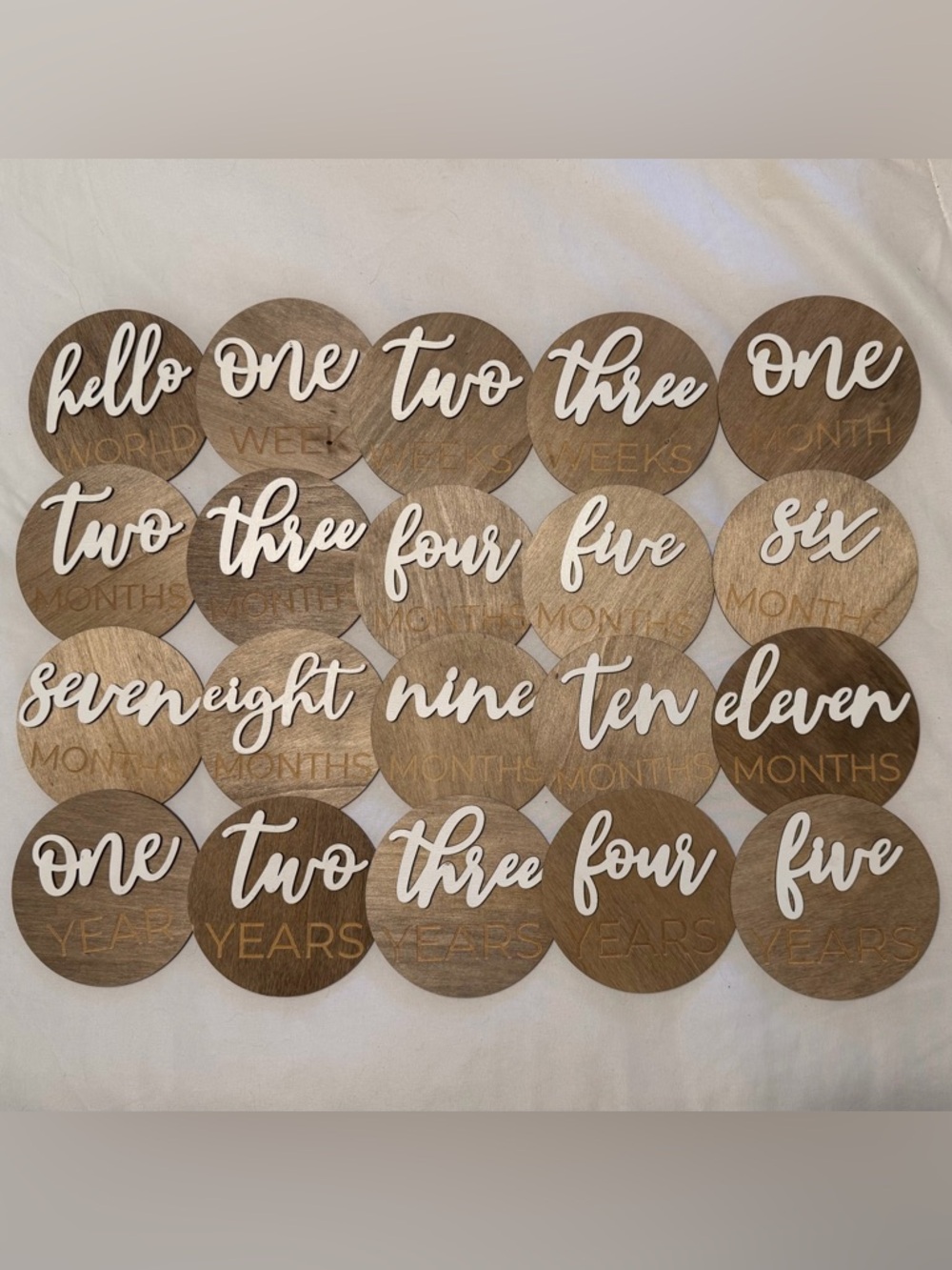 LovelySprouts Growing Together Wooden Monthly Milestone Discs